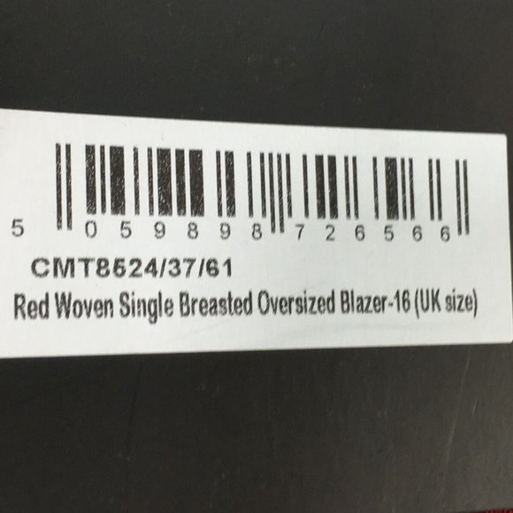 Pretty Little Thing Single Breasted Oversized Blazer, Women's Size 12 {US} - Red - Picture 7 of 12